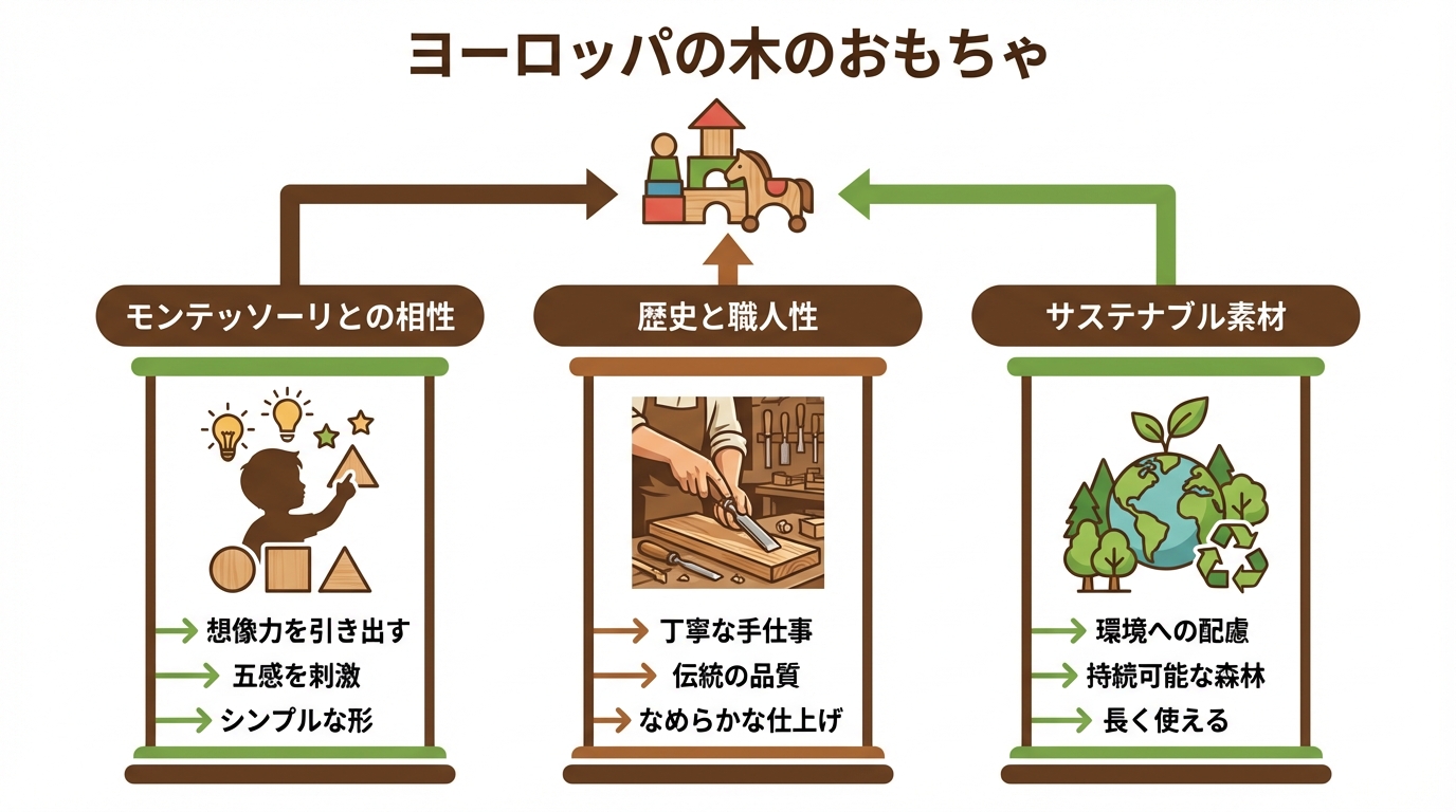 ヨーロッパの木のおもちゃが選ばれる理由とモンテッソーリとの相性