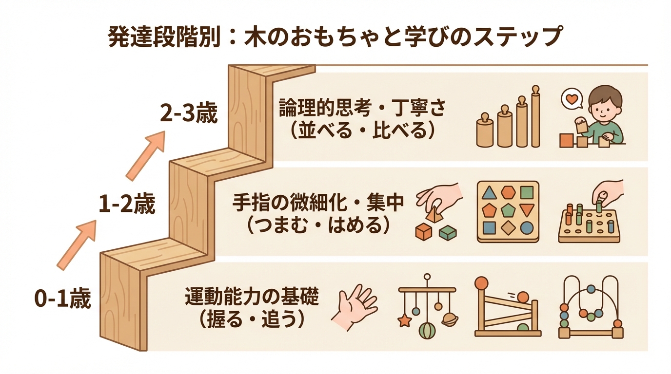 発達段階別に選ぶ木のおもちゃとお仕事の例
